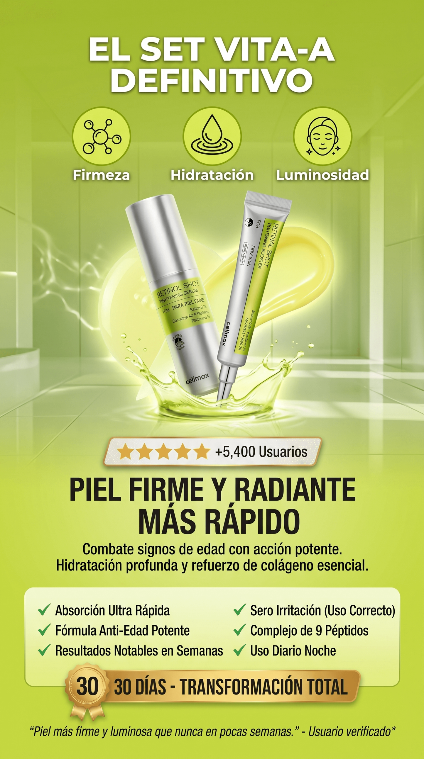 Celimax Retinal Shot | Celimax Suero Tensor The Vita A Retinol Shot